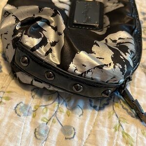 Betsyville make up bag black with silver roses and studs